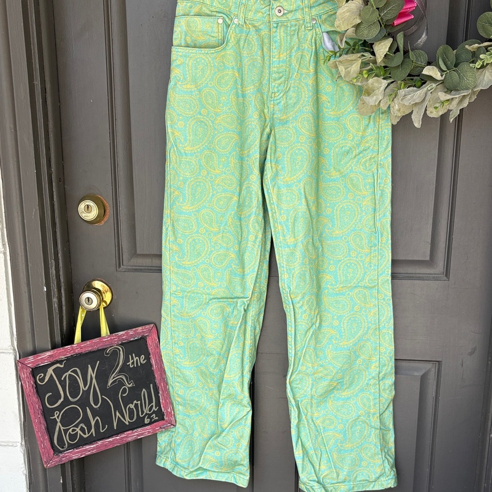 The Ragged Priest Green Patterned Straight Leg Jeans - Picture 2 of 15